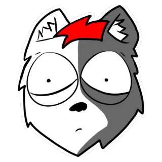 😧 мультик, наклейка, волк, животное, пушистый, смешной telegram sticker