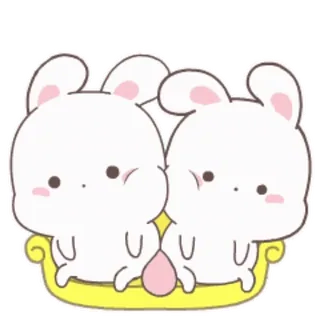 🙂 conejo, lindo, conejito, dibujos animados, animales, kawaii telegram sticker