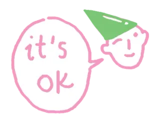🤝 it's ok ok, balão de fala, positivo, saudável, otimista whatsapp sticker