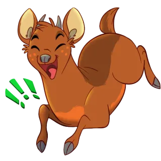 😄 veado, animal, desenho animado, feliz, saltando, brincalhão whatsapp sticker