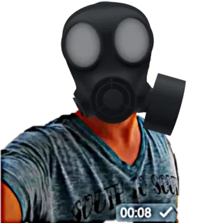 ☠ gas mask, protection, safety, emoji, gear, equipment telegram sticker