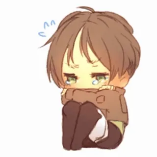 😭 triste, piangendo, chibi, anime telegram sticker