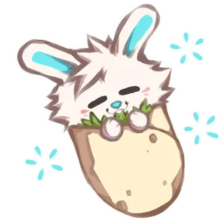 🌯 bunny, rabbit, cute, animal, cartoon, sticker telegram sticker