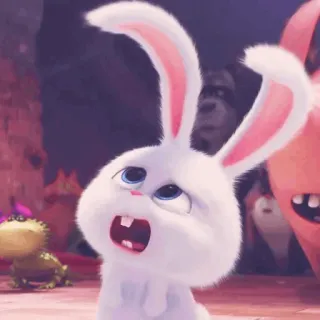 🍧 Snowball The Secret Life of Pets lapin, dessin animé, animal, animal de compagnie, mignon, animé, boule de neige whatsapp sticker