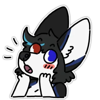 😳 furry, cute, cartoon, animal, illustration, dog, sticker whatsapp sticker