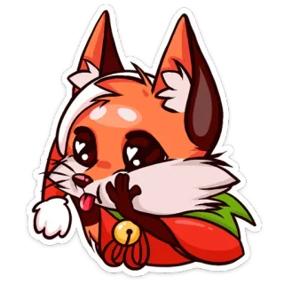 😛 renard, mignon, dessin animé, animal, kawaii, autocollant telegram sticker