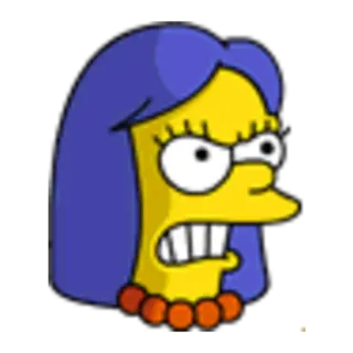 😡 Marge Simpson The Simpsons Marge Simpson, angry, cartoon, yellow, The Simpsons telegram sticker
