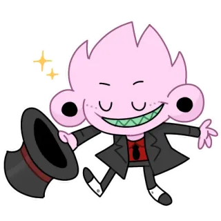 😌 cartoon, character, magician, top hat, magic, fantasy, whimsical telegram sticker