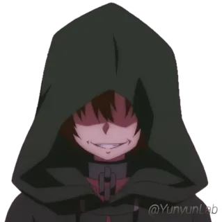 🧙 Anime, Capuche, Effrayant, Ombre, Mal telegram sticker