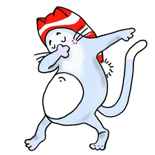 🔥 cat, dab, cute, animal, cartoon, sticker telegram sticker