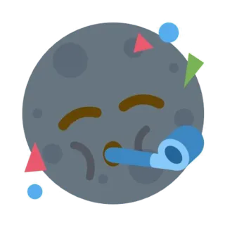 🥳 moon, celebration, party, confetti, emoji telegram sticker