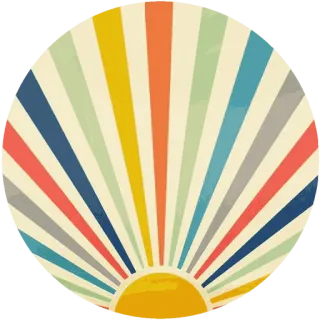 🌸 наклейка, ретро, солнце, винтаж, радиальный, яркий, дизайн telegram sticker