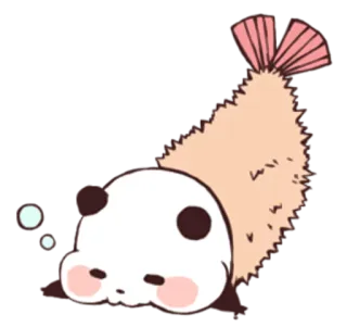 😪 Panda, Garnaal, Eten, Leuk, Dier, Kawaii telegram sticker