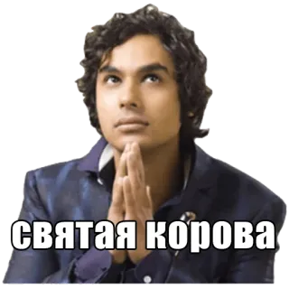 🐄 святая корова Person, denken, russisch, Text, beten, Ausdruck, heilige Kuh telegram sticker