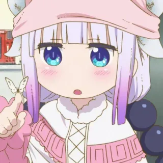 ☁️ Kanna Kamui Miss Kobayashi's Dragon Maid Anime, Kanna, Drago, Kawaii, Carino telegram sticker
