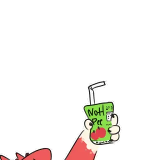 👍 NOH Pec сок, напиток, мультфильм, пекан, яблоки, перерисовка telegram sticker
