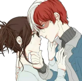 💑 Shoto Todoroki My Hero Academia Anime, Manga, Pasangan, Cinta, Romansa, Shonen whatsapp sticker