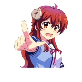 👈 Shamiko Machikado Mazoku อนิเมะ, ผู้หญิง, ปีศาจ, เขา, ชี้, ชามิโกะ, Machikado Mazoku whatsapp sticker