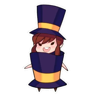😊 Hat Kid A Hat in Time A Hat in Time, Hat Kid, videojuego, lindo, dibujos animados telegram sticker