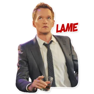 🙄 Barney Stinson How I Met Your Mother LAME Barney Stinson, How I Met Your Mother, Nul, Neil Patrick Harris, Série TV, Comédie telegram sticker