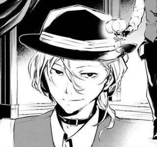 🐈 Chuya Nakahara Bungou Stray Dogs Anime, Manga, Bungou Stray Dogs, Chuya Nakahara, Hut, Charakter telegram sticker