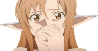 🤭 Asuna Sword Art Online Anime, Garota, Surpresa, Chocado/a, Desenho animado telegram sticker