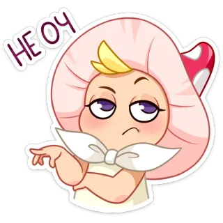 🥴 HEOY гриб, малыш, аниме, милый, розовый, мультфильм, персонаж telegram sticker