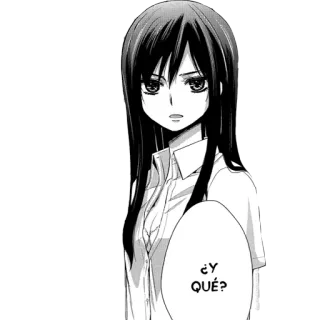 😕 ¿Y QUÉ? animé, manga, fille, question, espagnol, expression whatsapp sticker