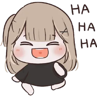🥺 HA HA HA śmiech, chibi, anime, kreskówka, szczęśliwy, zabawny, humor telegram sticker