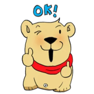 👌 OK! Bär, Stinkefinger, Beleidigung, OK telegram sticker