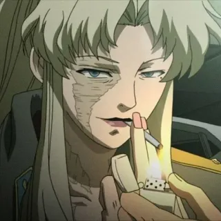 🚬 Zigarette, Rauchen, Feuerzeug, Anime, Narbe, Waffe whatsapp sticker