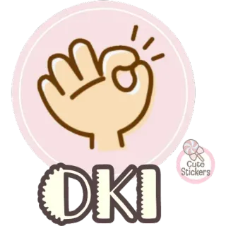 🤗 DKI окей, жест рукой, милые, стикеры whatsapp sticker