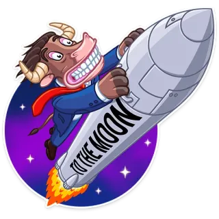 🚀 TO THE MOON бык, ракета, луна, финансы, инвестиции, акции telegram sticker