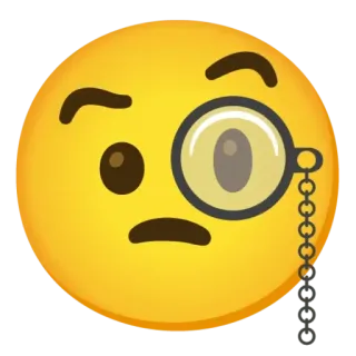 🧐 Biểu tượng cảm xúc, Kính một mắt, Suy nghĩ, Nghi ngờ, Thông minh, Trầm tư telegram sticker