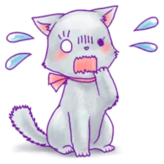 😱 Katze, Anime, verängstigt, weinen, kawaii, süß, Haustier telegram sticker