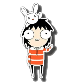 🙄 漫画, アニメ, キャラクター, うさぎ, 女の子 telegram sticker