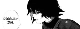 😏 DISGUSTING. anime, manga, ekspresi, jijik telegram sticker