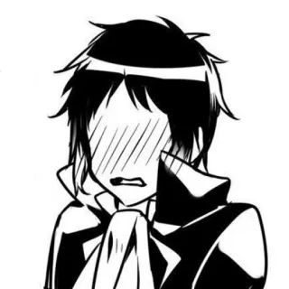 🐈‍⬛️ Anime, Manga, Dibujos animados, Sonrojado, Dibujo telegram sticker