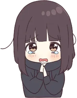 😢 аниме, девушка, грустно, плачет, эмоциональный, каваи, милый telegram sticker