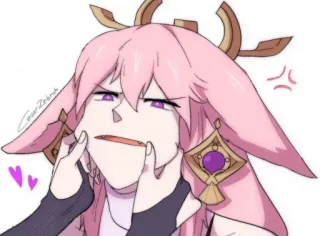❤️ Yae Miko Genshin Impact อนิเมะ, การ์ตูน, สติกเกอร์, ยาเอะ มิโกะ, เก็นชิน อิมแพ็ค telegram sticker