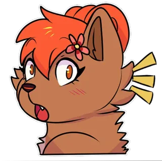😳 Мультфильм, Собака, Животное, Милый, Цветок, Домашнее животное telegram sticker
