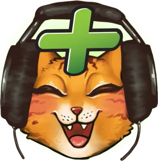 👂 แมว, หูฟัง, ยิ้ม, สีเขียว, น่ารัก, ภาพประกอบ, สติกเกอร์, มีความสุข telegram sticker