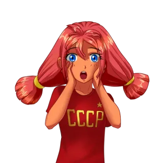 😲 CCCP Anime, Chica, Rojo, URSS, Unión Soviética telegram sticker