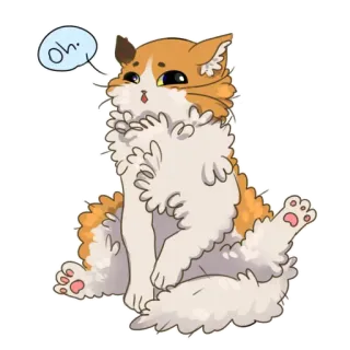 😕 oh. mèo, mèo con, dễ thương, động vật, thú cưng, mềm mại telegram sticker