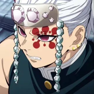 💎 Tengen Uzui Demon Slayer Anime, Manga, Demon Slayer, Tengen Uzui, Guerrero, Lucha, Animación japonesa telegram sticker