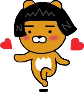 😍 Ryan Ryan, Kakao Friends, Emoticon, Herz, Tanzen, Süß whatsapp sticker