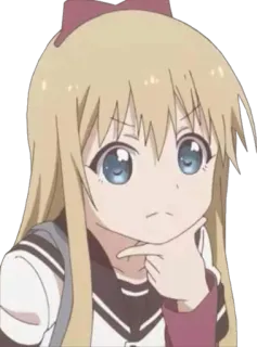 🤔 Anime, Chica, Pensando, Dibujo animado whatsapp sticker