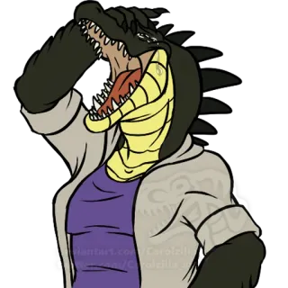 😂 caimán, antropomórfico, dibujos animados, reptil, animal, personaje telegram sticker