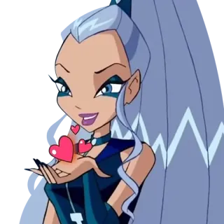 💖 Icy Winx Club kreskówka, lodowy, winx, serca, magia telegram sticker