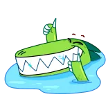 👌 ワニ, 漫画, 動物, いいね, 水泳 telegram sticker